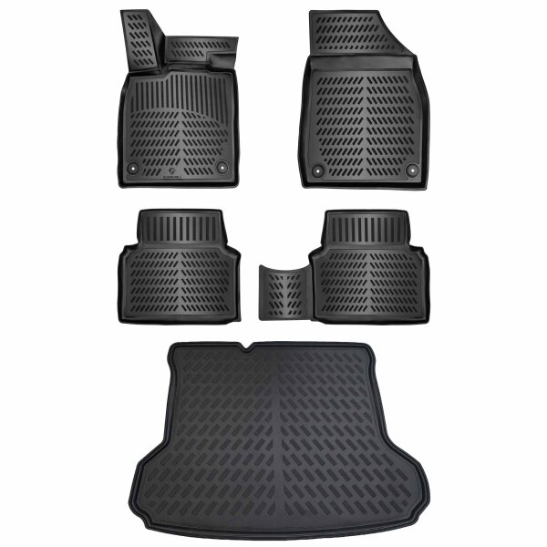 ELMASLINE 3D Gummimatten & Kofferraumwanne Set für AUDI Q4 e-Tron ab 2021 (Standart Ladeboden)