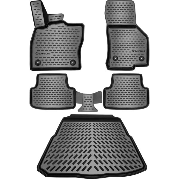 ELMASLINE Gummimatten & Kofferraumwanne für VW ARTEON ab 2017 Shooting Brake (Kombi)   | Fußmatten Zubehör