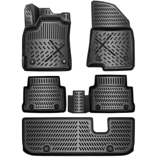 ELMASLINE 3D Gummimatten für DACIA JOGGER ab 2022 7-Sitzer (3. Reihe vorhanden)