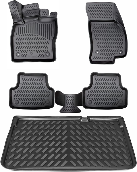ELMASLINE 3D Gummimatten & Kofferraumwanne Set für PORSCHE Macan Elektro ab 2023