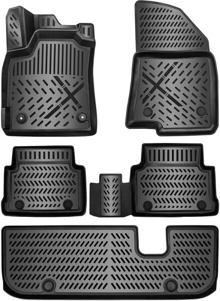 ELMASLINE 3D Gummimatten für SKODA KODIAQ 1. Gen. (2016 - 2023) 7-Sitzer (inkl. dritte Reihe)