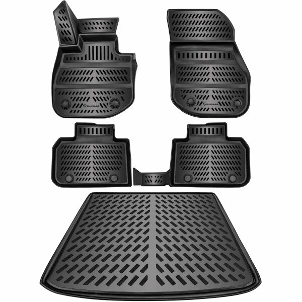 ELMASLINE 3D Gummimatten & Kofferraumwanne für BMW X1 U11 (2022 - 2026) | Passt nur in xDrive 25e & 30e