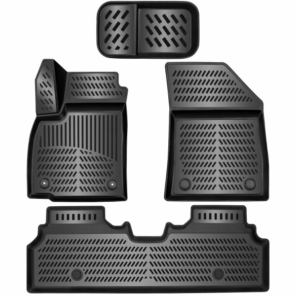 ELMASLINE 3D Gummimatten für KIA EV3 (2024-2025) | Inkl. Frunk!! | Extra hoher 5 cm Rand | Zubehör Fußmatten