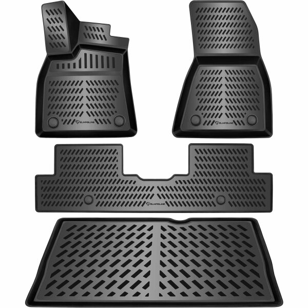 ELMASLINE 3D Gummimatten & Kofferraumwanne SET für RENAULT 5 E-Tech (R5) 2024-2026 (Standard Ladeboden) | Fußmatten Kofferraummatte Zubehör