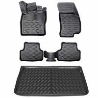ELMASLINE 3D Gummimatten & Kofferraumwanne SET für SKODA ELROQ ab 2025 (Elektro) (unterer Ladeboden) | Fußmatten Kofferraummatte Zubehör