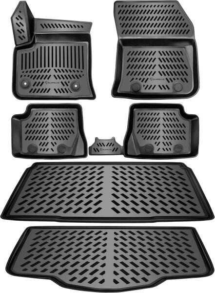 [BUNDLE] ELMASLINE 3D Gummimatten & Koferraumwanne SET für DACIA DUSTER 3 ab 2024 Hybrid 140 & ECO-G (Passt nicht in Mild-Hybrid) oberer und unterer Ladeboden