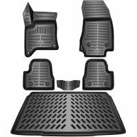 ELMASLINE 3D Gummimatten & Kofferraumwanne SET für PEUGEOT 2008 II Hybrid (2. Gen) 2019-2025 (oberer Ladeboden) | Fußmatten Kofferraummatte Zubehör