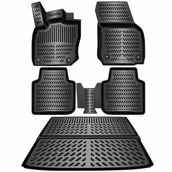 Gummimatten & Kofferraumwanne SET für SKODA Kodiaq 2 2024-2026 | 7-Sitzer