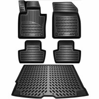 ELMASLINE 3D Gummimatten & Kofferraumwanne Set für VOLVO XC-60 (XC60) ab 2017 Recharge | Passt nur Plug-in-Hybrid