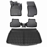 ELMASLINE 3D Gummimatten & Kofferraumwanne Set für VW T-Roc 2025-2026 [2. Gen] | unterer Ladeboden | Hoher Rand | Fußmatten Kofferraummatte Zubehör