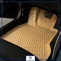 ELMASLINE 3D Gummimatten für Ford Mondeo 2014-2021 [5. Gen] | Beige | Extra hoher Rand | Zubehör Fußmatten