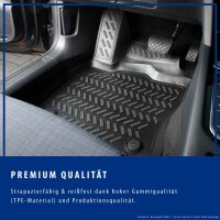 ELMASLINE 3D Gummimatten für Peugeot Partner 2018-2026 [3. Gen] | 2-teilig vorne | Extra hoher Rand | Zubehör Fußmatten