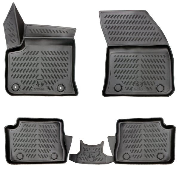 ELMASLINE 3D Gummimatten für Citroen e-C4 X 2023-2026 [3. Gen] | Elektro | Extra hoher Rand | Zubehör Fußmatten