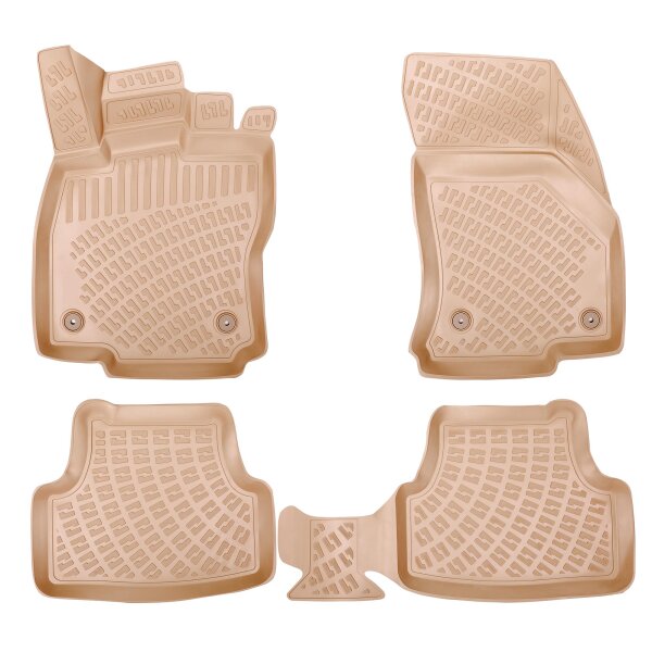 Design 3D Gummimatten Set für PORSCHE CAYENNE (92A) 2010-2019 (BEIGE)