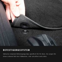 Textil Fahrerseite für AUDI Q2 2016-2026 | Premium Qualität | Fussmatte Vorne (Einzeln) | Fahrermatte in Original Qualität mit Lederrand