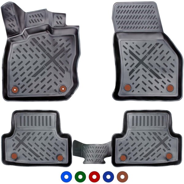 ELMASLINE Gummimatten Set für CUPRA FORMENTOR ab 2020 - Color Clips - Kupfer