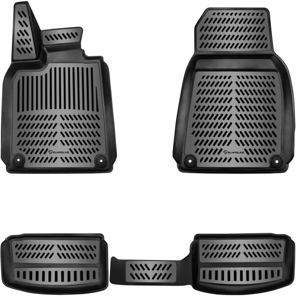 ELMASLINE 3D Gummimatten für PORSCHE TAYCAN 2019-2025 (4S) Elektro | Extra hoher Rand Fußmatten