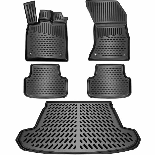 ELMASLINE 3D Gummimatten & Kofferraumwanne Set für BMW 3er Touring (G21) ab 2019 Kombi | Fußmatten