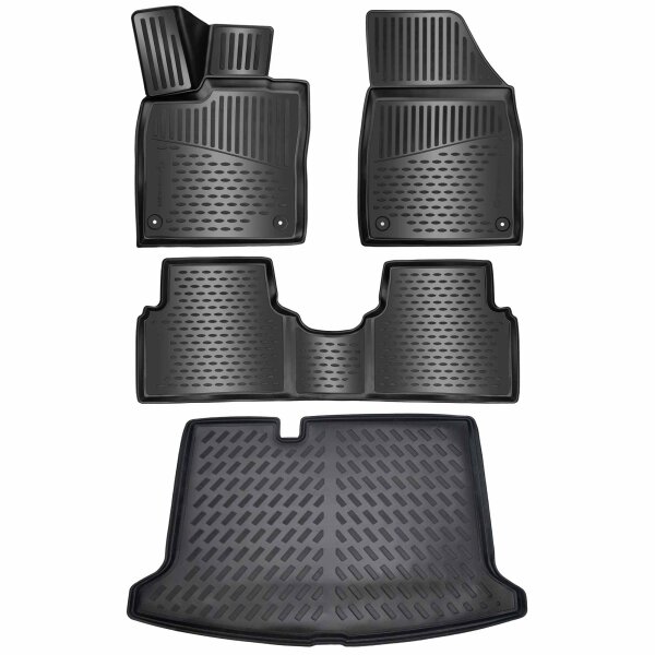 ELMASLINE Gummimatten & Kofferraumwanne Set für CUPRA BORN ab 2021 (Standard Ladeboden)