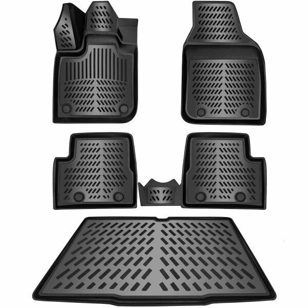 ELMASLINE Kofferraumwanne & 3D Gummimatten für FIAT 500 E (500e) ab 2020 (Elektro) Zubehör 2021, 2022 & 2023